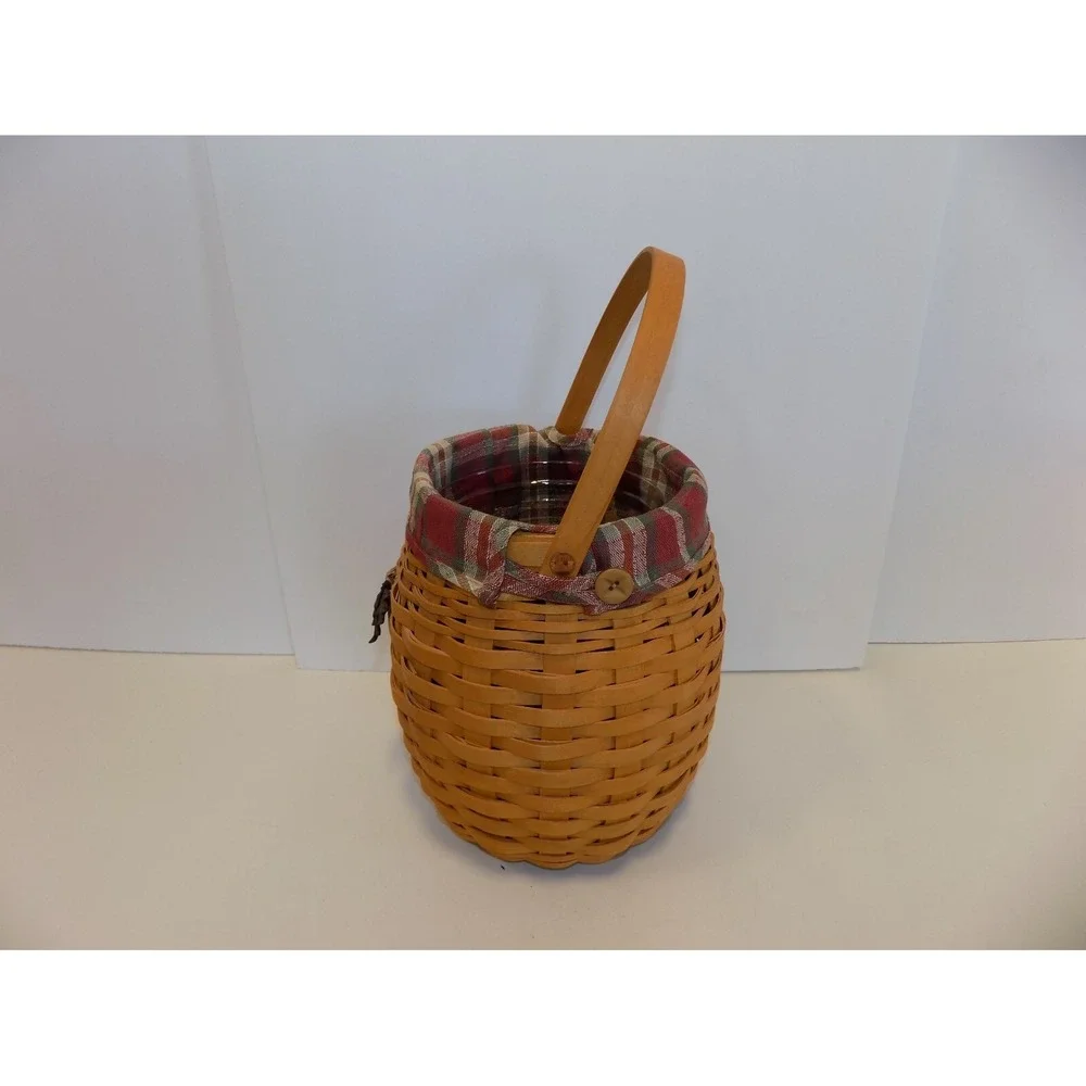 October Fields Basket w/ Protector, Liner & Charm Longaberger